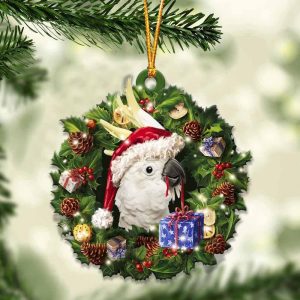 Cockatoos And Christmas Ornament – Acrylic Dog Ornament – Gifts For Dog Lovers