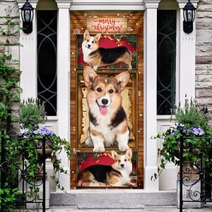 Corgi Christmas Door Cover Gift For Corgi Lover Christmas Outdoor Decoration Unique Gifts Doorcover 3