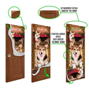 Corgi Christmas Door Cover Gift For Corgi Lover Christmas Outdoor Decoration Unique Gifts Doorcover 5