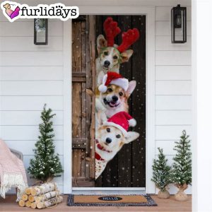 Corgi Christmas Door Cover Xmas Gifts For Pet Lovers Christmas Gift For Friends