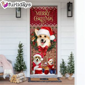 Corgi Happy House Christmas Door Cover Gift For Corgi Lover Christmas Outdoor Decoration Gifts For Dog Lovers 6