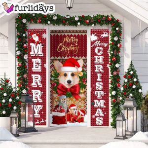 Corgi Merry Christmas Gift Door Cover…