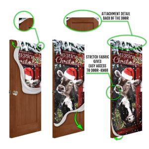 Cow Cattle Door Cover Merry Christmas Door Cover Door Christmas Cover Cow Lover Gifts 5