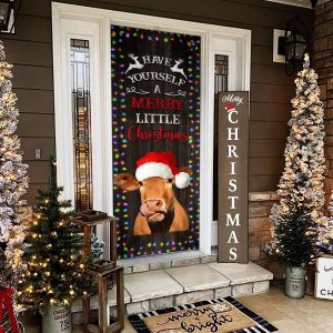 Cow Cattle Door Cover Have Yourself A Merry Little Christmas Door Christmas Cover Unique Gifts Doorcover 2