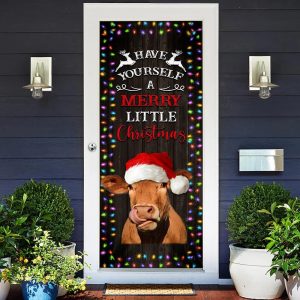 Cow Cattle Door Cover Have Yourself A Merry Little Christmas Door Christmas Cover Unique Gifts Doorcover 6