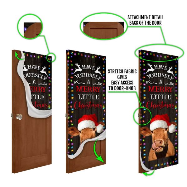 Cow Cattle Door Cover Have Yourself A Merry Little Christmas – Door Christmas Cover – Unique Gifts Doorcover