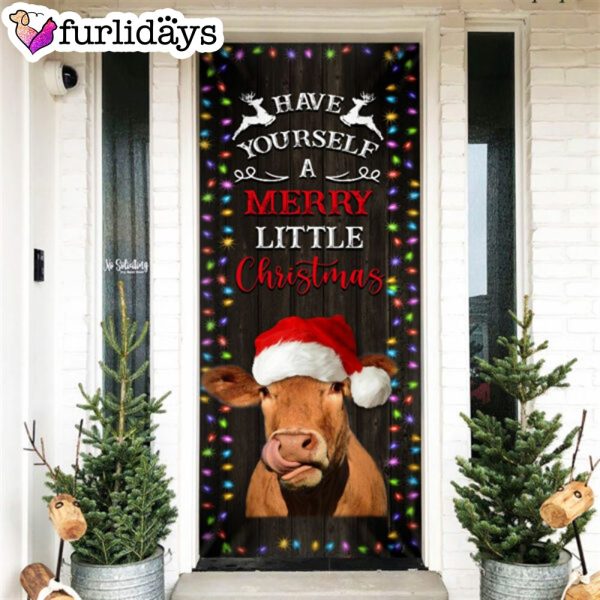 Cow Cattle Door Cover Have Yourself A Merry Little Christmas – Door Christmas Cover – Unique Gifts Doorcover