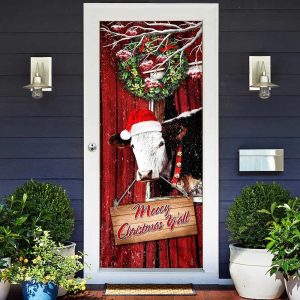 Cow Cattle Mooey Christmas Door Cover Christmas Door Cover Decorations Unique Gifts Doorcover 2