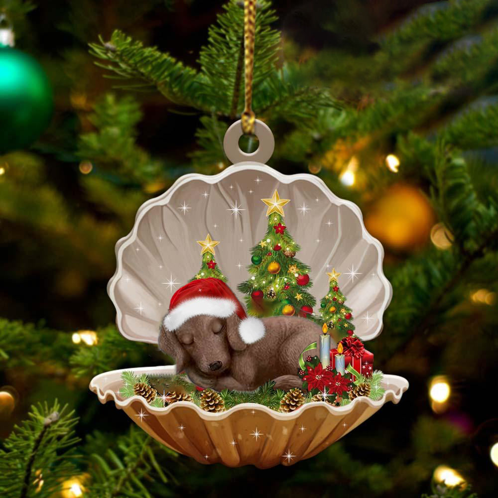Dachshund3 - Sleeping Pearl in Christmas Two Sided Ornament - Christmas Ornaments For Dog Lovers