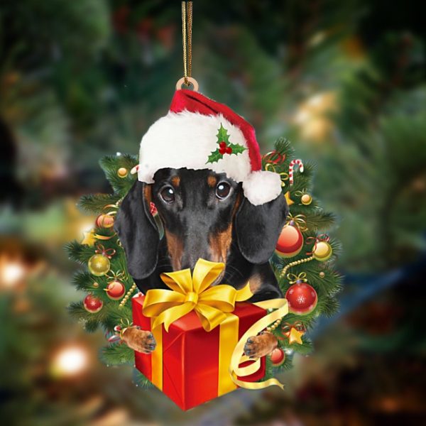 Dachshund 2 Give Gifts Hanging Ornament – Flat Acrylic Dog Ornament – Dog Lovers Gifts For Him Or Her
