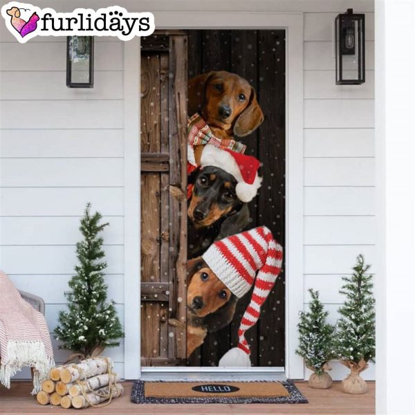 Dachshund Christmas Door Cover – Xmas Gifts For Pet Lovers – Christmas Gift For Friends