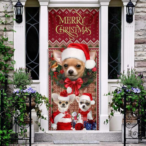 Dachshund Happy House Christmas Door Cover – Dachshund Lover Gifts – Xmas Outdoor Decoration – Gifts For Dog Lovers