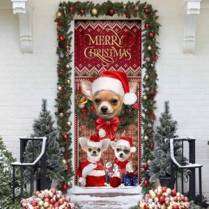 Dachshund Happy House Christmas Door Cover Dachshund Lover Gifts Xmas Outdoor Decoration Gifts For Dog Lovers 3