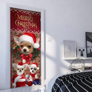 Dachshund Happy House Christmas Door Cover Dachshund Lover Gifts Xmas Outdoor Decoration Gifts For Dog Lovers 5