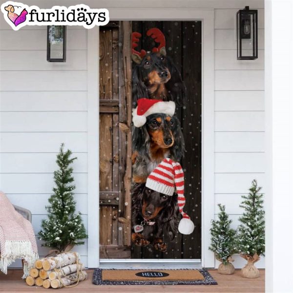Dachshund Long Hair Christmas Door Cover – Xmas Gifts For Pet Lovers – Christmas Gift For Friends