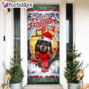 Dachshund Merry Christmas Door Cover Dachshund Lover Gifts Xmas Outdoor Decoration Gifts For Dog Lovers 7