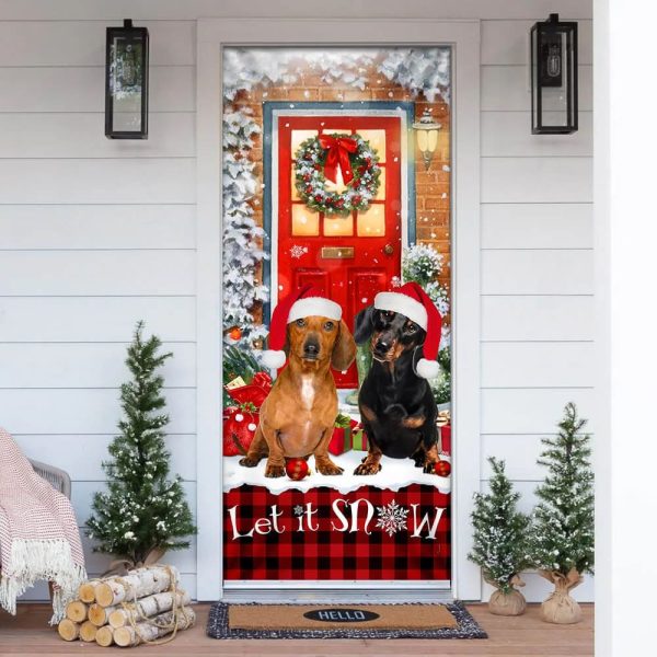 Dachshunds Christmas Door Cover – Dachshund Lover Gifts – Door Christmas Cover – Gifts For Dog Lovers