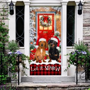 Dachshunds Christmas Door Cover Dachshund Lover Gifts Door Christmas Cover Gifts For Dog Lovers 3