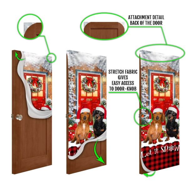 Dachshunds Christmas Door Cover – Dachshund Lover Gifts – Door Christmas Cover – Gifts For Dog Lovers