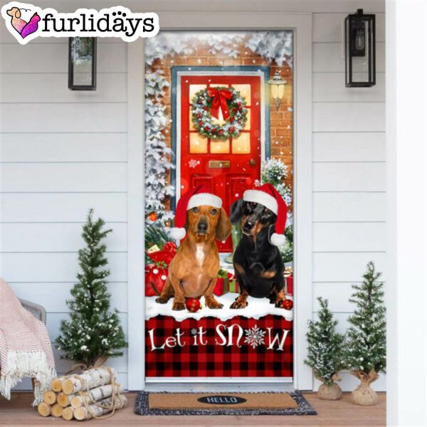 Dachshunds Christmas Door Cover – Dachshund Lover Gifts – Door Christmas Cover – Gifts For Dog Lovers