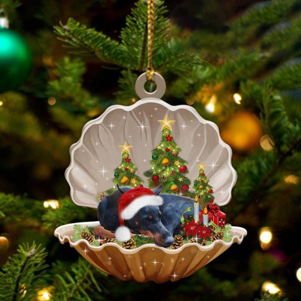Doberman Pinscher3 – Sleeping Pearl in Christmas Two Sided Ornament – Christmas Ornaments For Dog Lovers