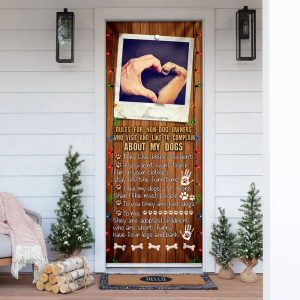 Dog House Rules Door Cover Xmas Outdoor Decoration Gifts For Dog Lovers 1