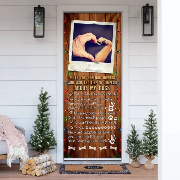 Dog House Rules Door Cover – Xmas Outdoor Decoration – Gifts For Dog Lovers