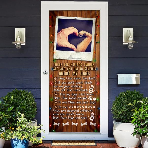 Dog House Rules Door Cover – Xmas Outdoor Decoration – Gifts For Dog Lovers