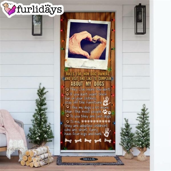 Dog House Rules Door Cover – Xmas Outdoor Decoration – Gifts For Dog Lovers