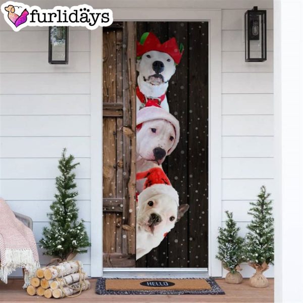 Dogo Argentino Christmas Door Cover – Xmas Gifts For Pet Lovers – Christmas Gift For Friends