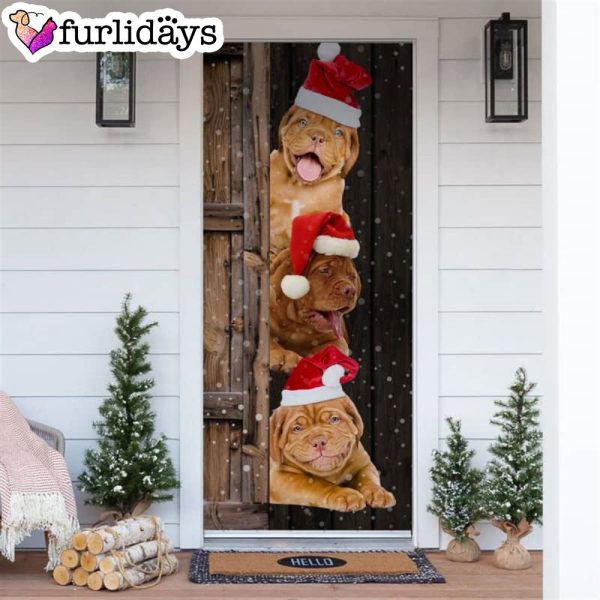 Dogue De Bordeaux Christmas Door Cover – Xmas Gifts For Pet Lovers – Christmas Decor