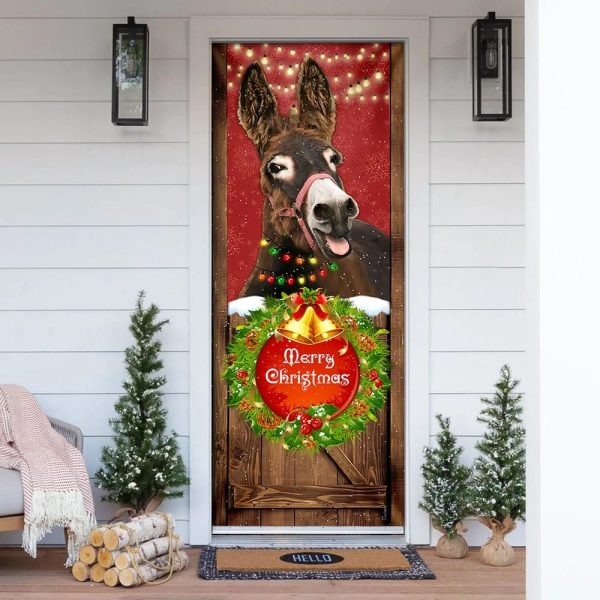 Donkey Smile Christmas Door Cover – Merry Christmas Door Cover – Unique Gifts Doorcover