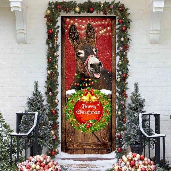 Donkey Smile Christmas Door Cover – Merry Christmas Door Cover – Unique Gifts Doorcover