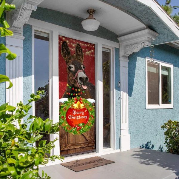 Donkey Smile Christmas Door Cover – Merry Christmas Door Cover – Unique Gifts Doorcover