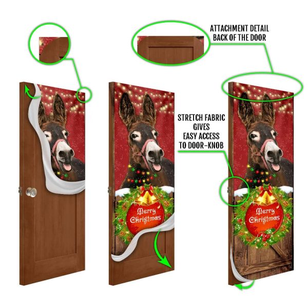 Donkey Smile Christmas Door Cover – Merry Christmas Door Cover – Unique Gifts Doorcover