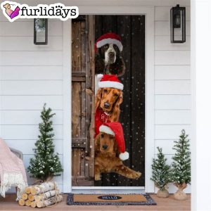 English Cocker Spaniel Christmas Door Cover Xmas Gifts For Pet Lovers Christmas Decor