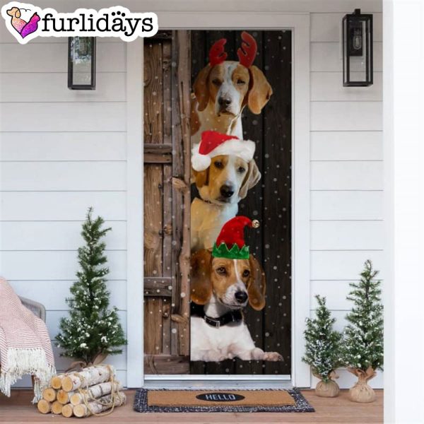 English Foxhound Christmas Door Cover – Xmas Gifts For Pet Lovers – Christmas Gift For Friends