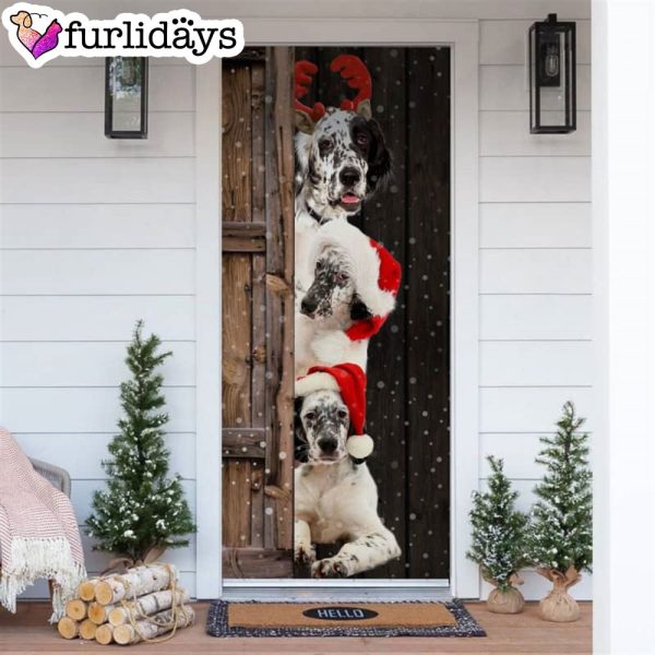English Setter Christmas Door Cover – Xmas Gifts For Pet Lovers – Christmas Gift For Friends