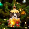 English Springer Spaniel. In Golden Egg Christmas Ornament – Car Ornament – Unique Dog Gifts For Owners