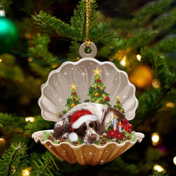 English Springer Spaniel3 – Sleeping Pearl in Christmas Two Sided Ornament – Christmas Ornaments For Dog Lovers