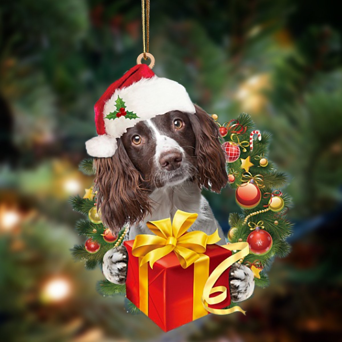 English Springer Spaniel Give Gifts Hanging Ornament - Flat Acrylic Dog Ornament – Dog Lovers Gifts For Him Or Her