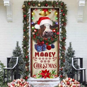 Farm Cattle Mooey Christmas Door Cover Christmas Door Cover Decorations Unique Gifts Doorcover 3
