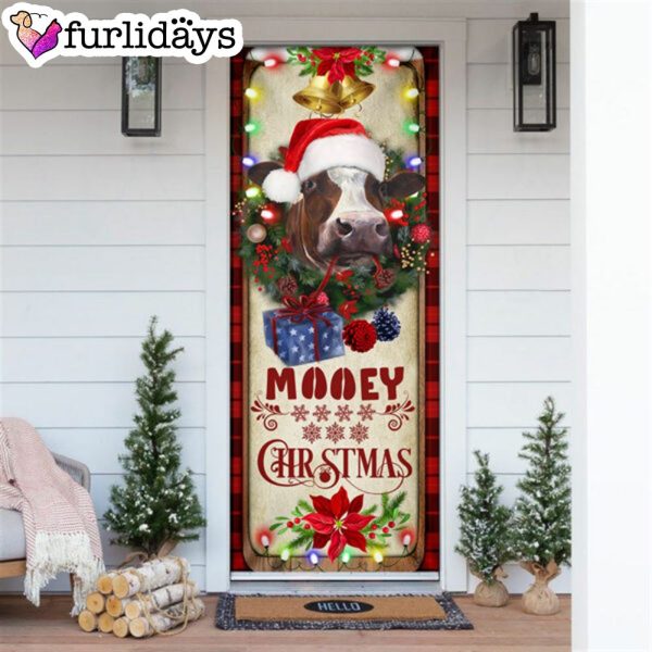 Farm Cattle Mooey Christmas Door Cover – Christmas Door Cover Decorations – Unique Gifts Doorcover