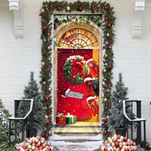 Farmhouse Chicken Christmas Door Cover Unique Gifts Doorcover 3