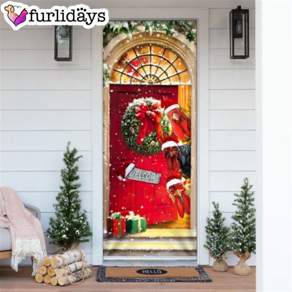 Farmhouse Chicken Christmas Door Cover – Unique Gifts Doorcover