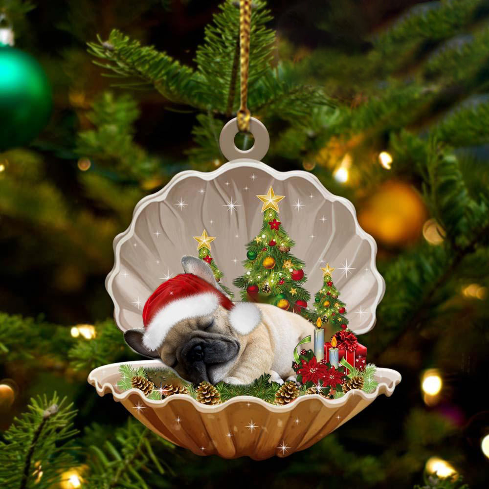 French Bulldog - Sleeping Pearl in Christmas Two Sided Ornament - Christmas Ornaments For Dog Lovers