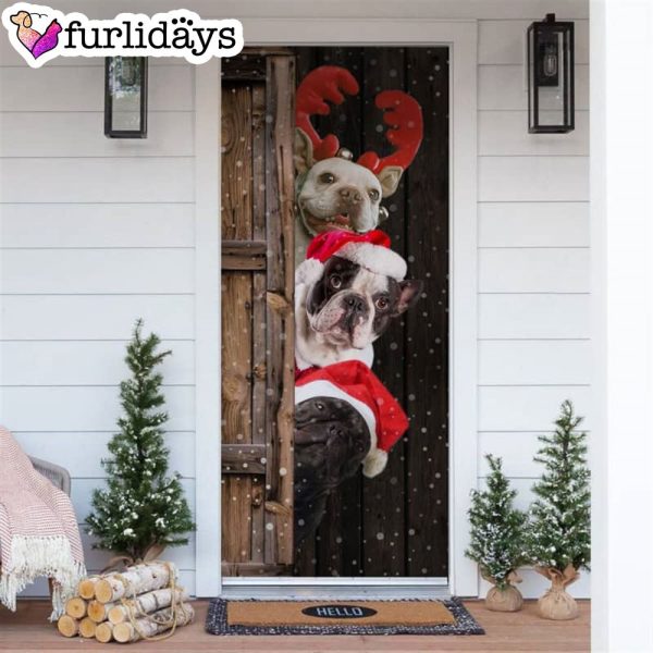 French Bulldog Christmas Door Cover – Xmas Gifts For Pet Lovers – Christmas Gift For Friends