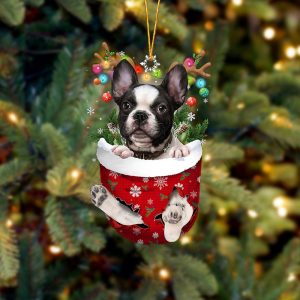 French Bulldog In Snow Pocket Christmas…