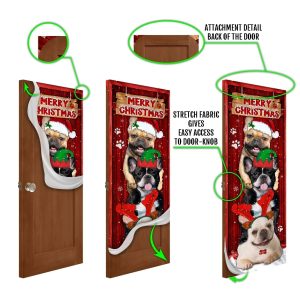 Frenchie Merry Christmas Door Cover Unique Gifts Doorcover Housewarming Gifts 5