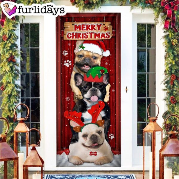 Frenchie Merry Christmas Door Cover – Unique Gifts Doorcover – Housewarming Gifts